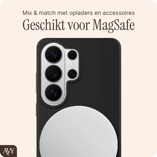 AVY Samsung Galaxy S26 Ultra Hoesje Liquid Silicone met MagSafe Zwart afbeelding 8