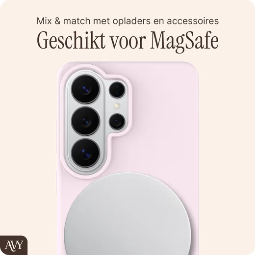 AVY Samsung Galaxy S26 Ultra Hoesje Liquid Silicone met MagSafe Roze afbeelding 8