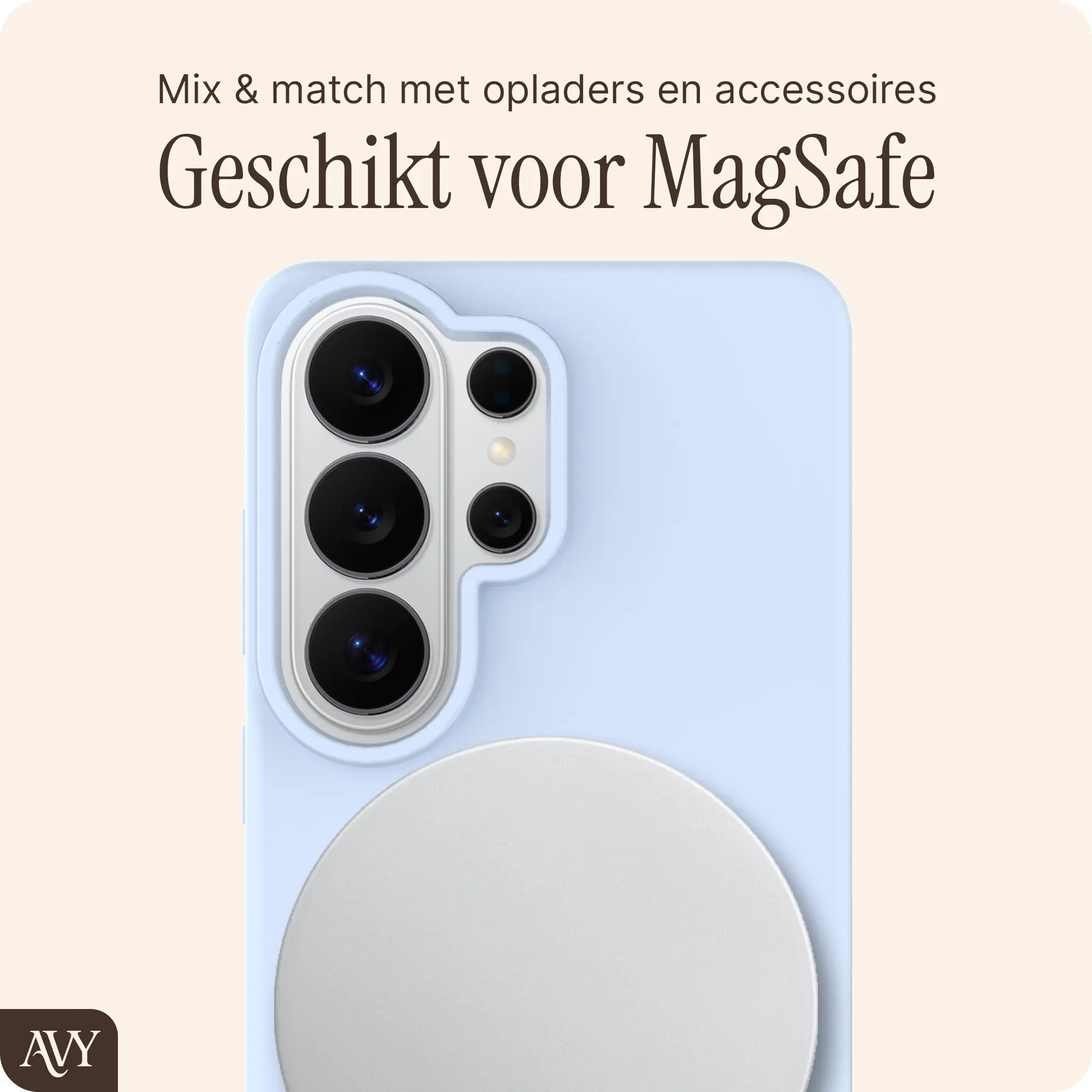 AVY Samsung Galaxy S26 Ultra Hoesje Liquid Silicone met MagSafe Blauw afbeelding 8