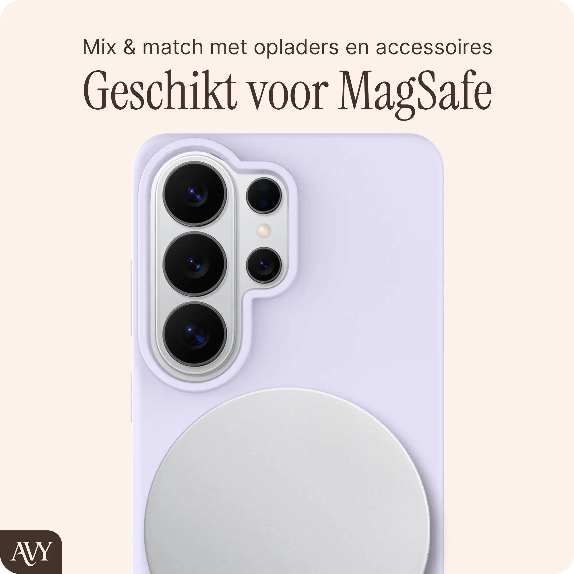 AVY Samsung Galaxy S26 Ultra Hoesje Liquid Silicone met MagSafe Paars afbeelding 8