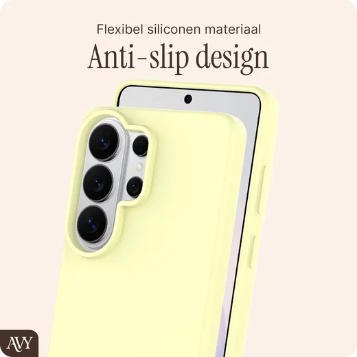 AVY Samsung Galaxy S26 Ultra Hoesje Liquid Silicone met MagSafe Butter Yellow afbeelding 7