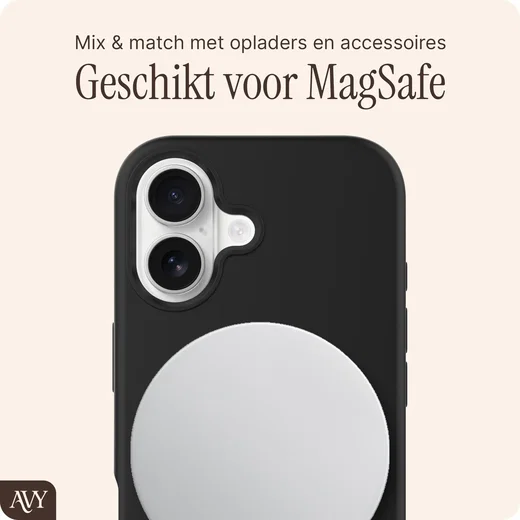 AVY Apple iPhone 17 Hoesje Liquid Silicone met MagSafe Zwart afbeelding 8