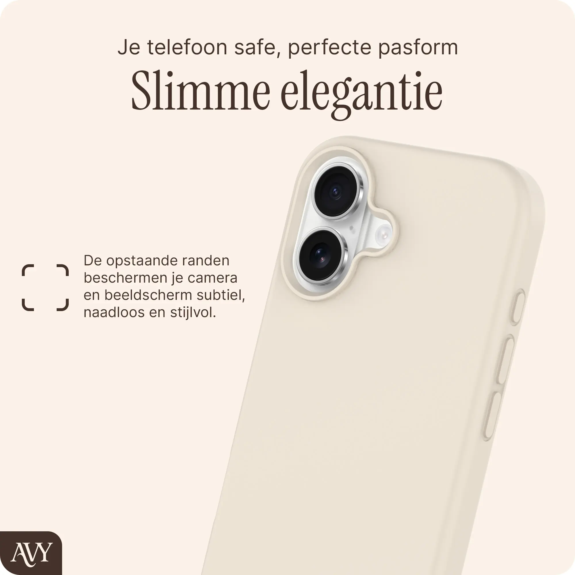 AVY Apple iPhone 17 Hoesje Liquid Silicone met MagSafe Beige afbeelding 9