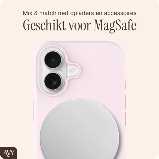 AVY Apple iPhone 17 Hoesje Liquid Silicone met MagSafe Roze afbeelding 8