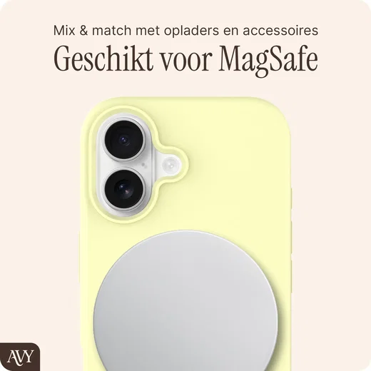 AVY Apple iPhone 17 Hoesje Liquid Silicone met MagSafe Yellow afbeelding 8