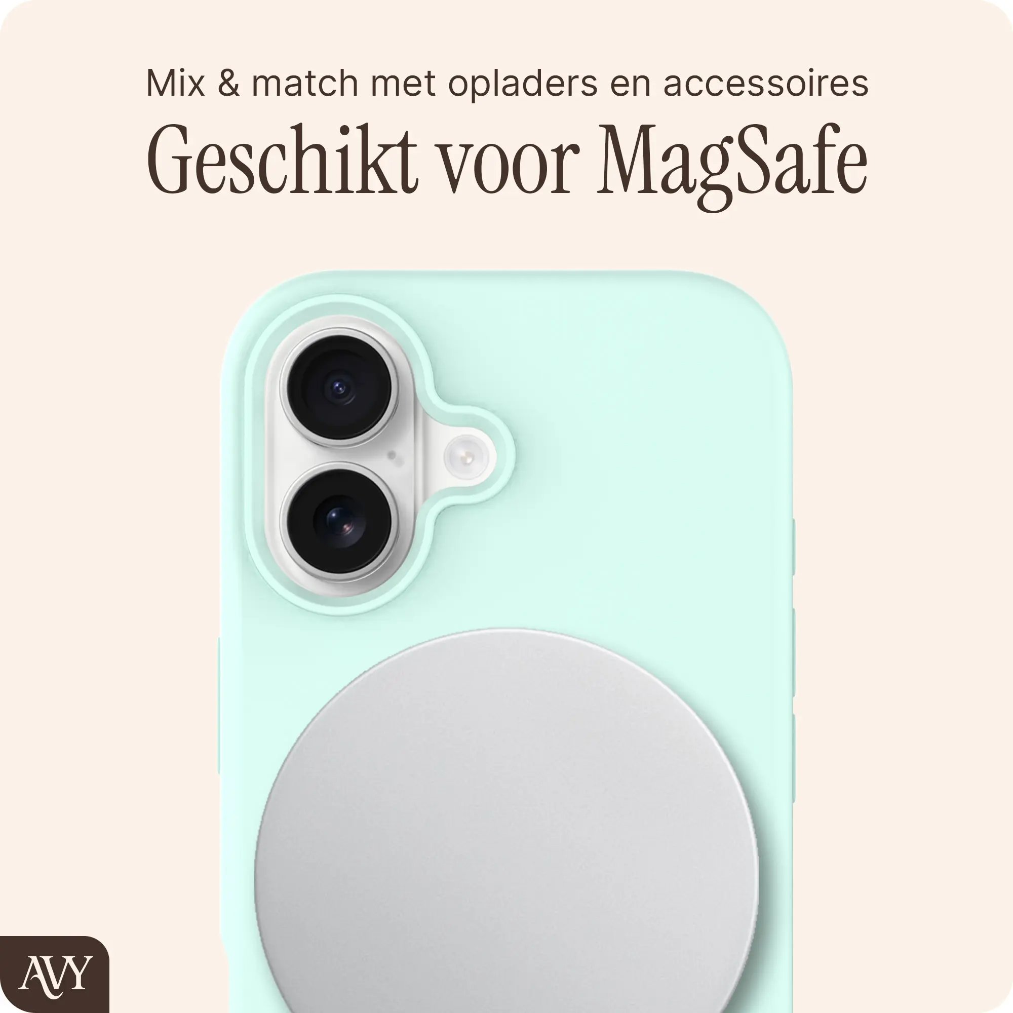 AVY Apple iPhone 17 Hoesje Liquid Silicone met MagSafe Matcha afbeelding 8