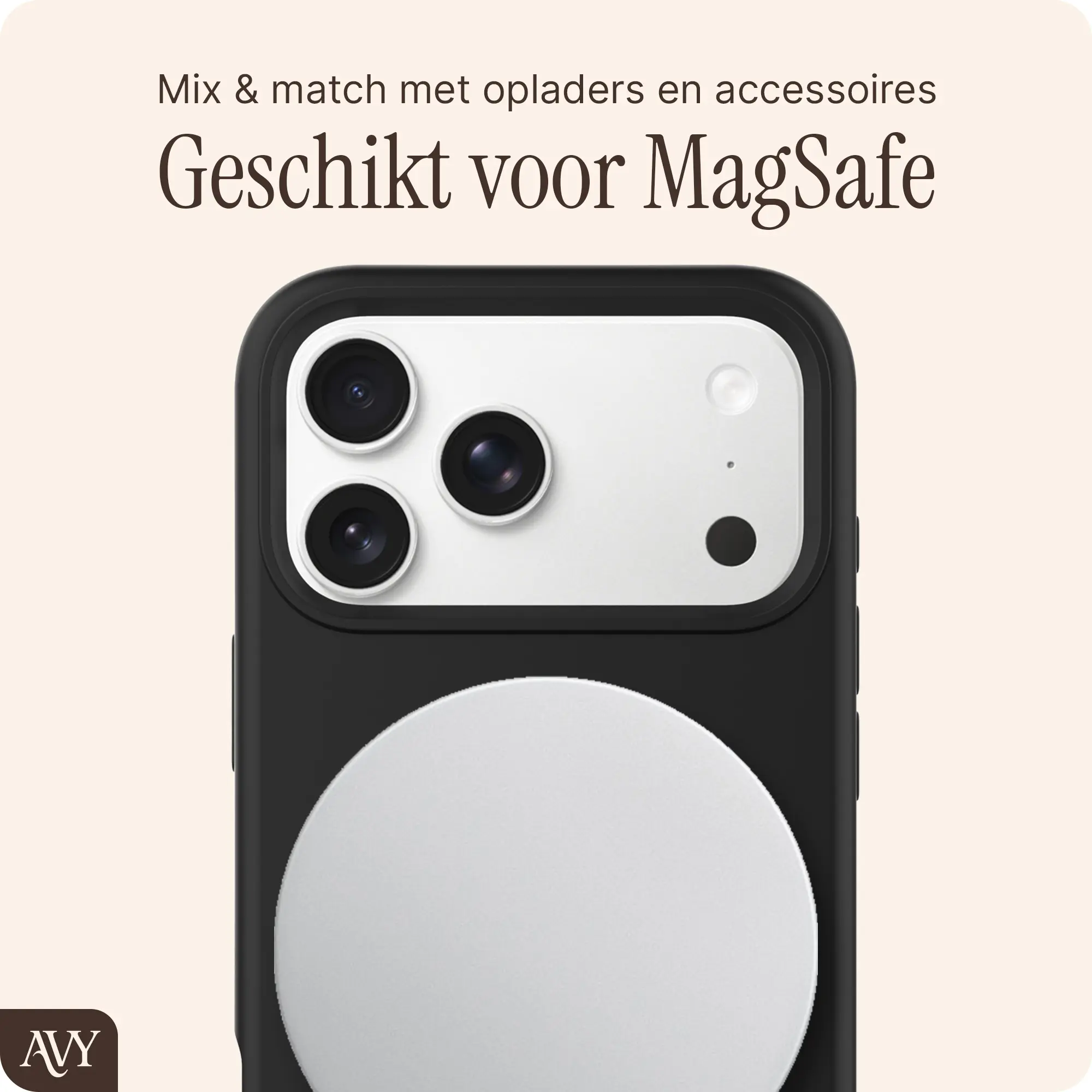 AVY Apple iPhone 17 Pro Hoesje Liquid Silicone met MagSafe Zwart afbeelding 7