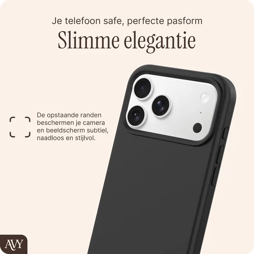 AVY Apple iPhone 17 Pro Hoesje Liquid Silicone met MagSafe Zwart afbeelding 8