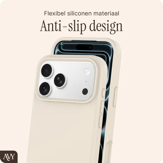 AVY Apple iPhone 17 Pro Hoesje Liquid Silicone met MagSafe Beige afbeelding 7