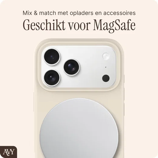 AVY Apple iPhone 17 Pro Hoesje Liquid Silicone met MagSafe Beige afbeelding 8