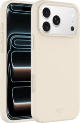AVY Apple iPhone 17 Pro Hoesje Liquid Silicone met MagSafe Beige afbeelding
