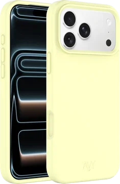 AVY Apple iPhone 17 Pro Hoesje Liquid Silicone met MagSafe Butter Yellow
