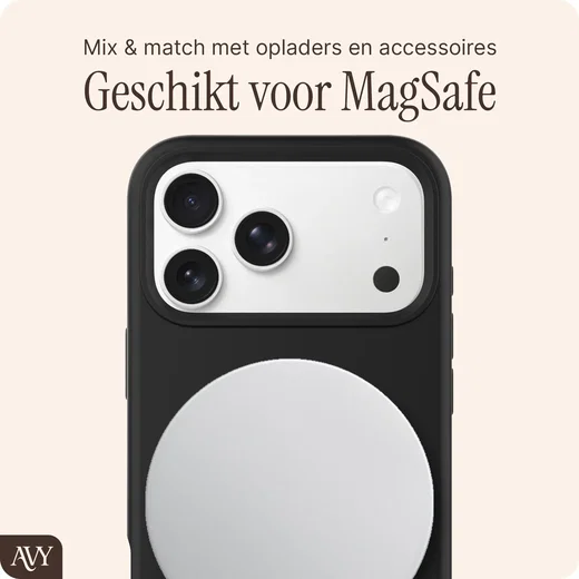 AVY Apple iPhone 17 Pro Max Hoesje Liquid Silicone met MagSafe Zwart afbeelding 8