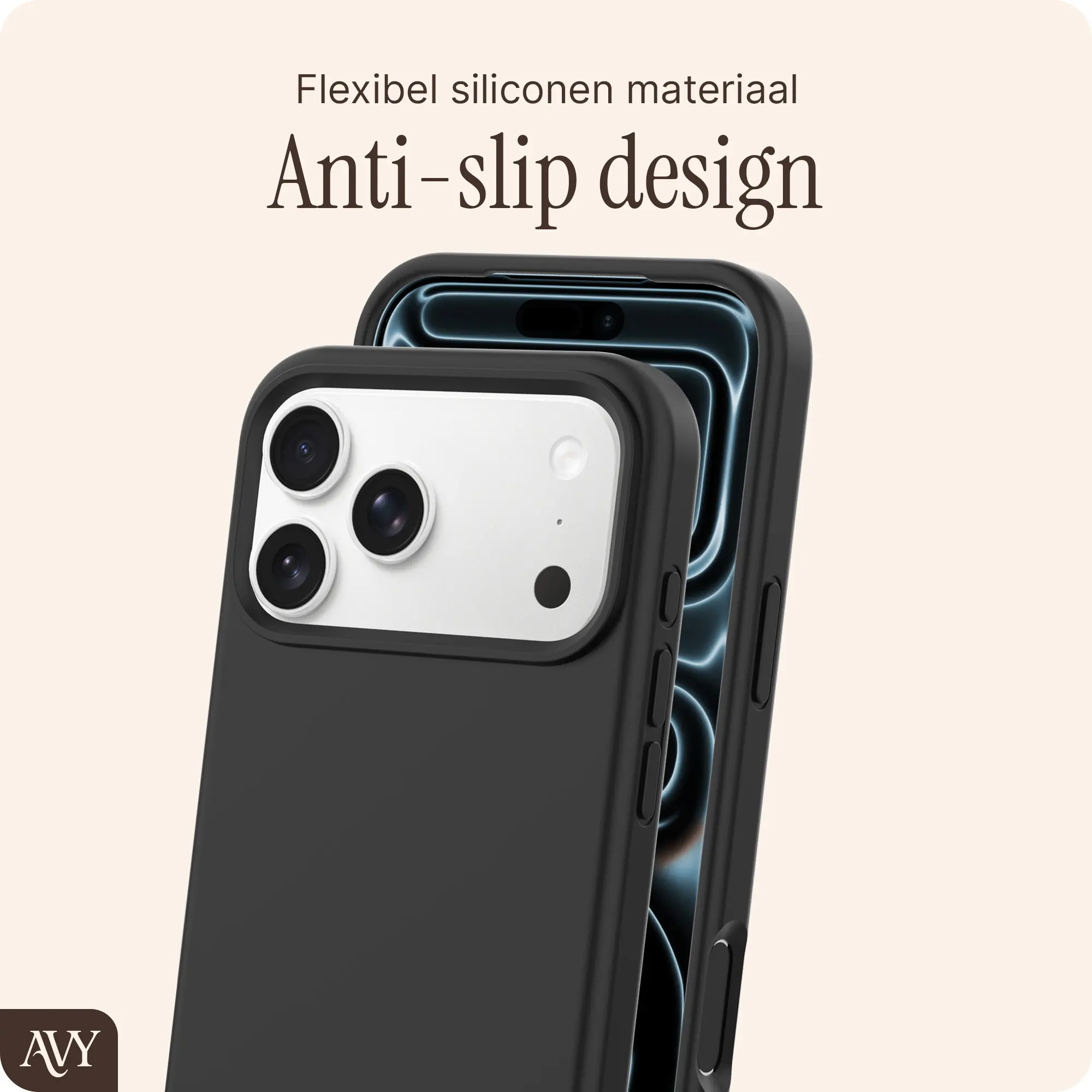 AVY Apple iPhone 17 Pro Max Hoesje Liquid Silicone met MagSafe Zwart afbeelding 7