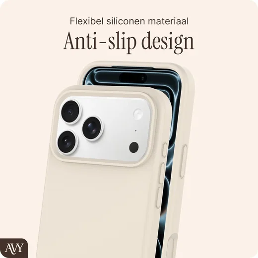 AVY Apple iPhone 17 Pro Max Hoesje Liquid Silicone met MagSafe Beige afbeelding 7