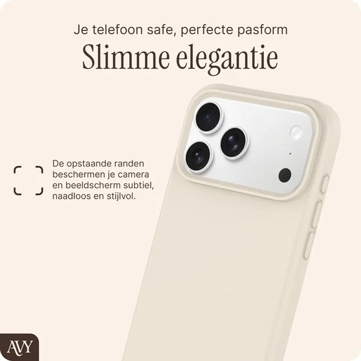 AVY Apple iPhone 17 Pro Max Hoesje Liquid Silicone met MagSafe Beige afbeelding 9