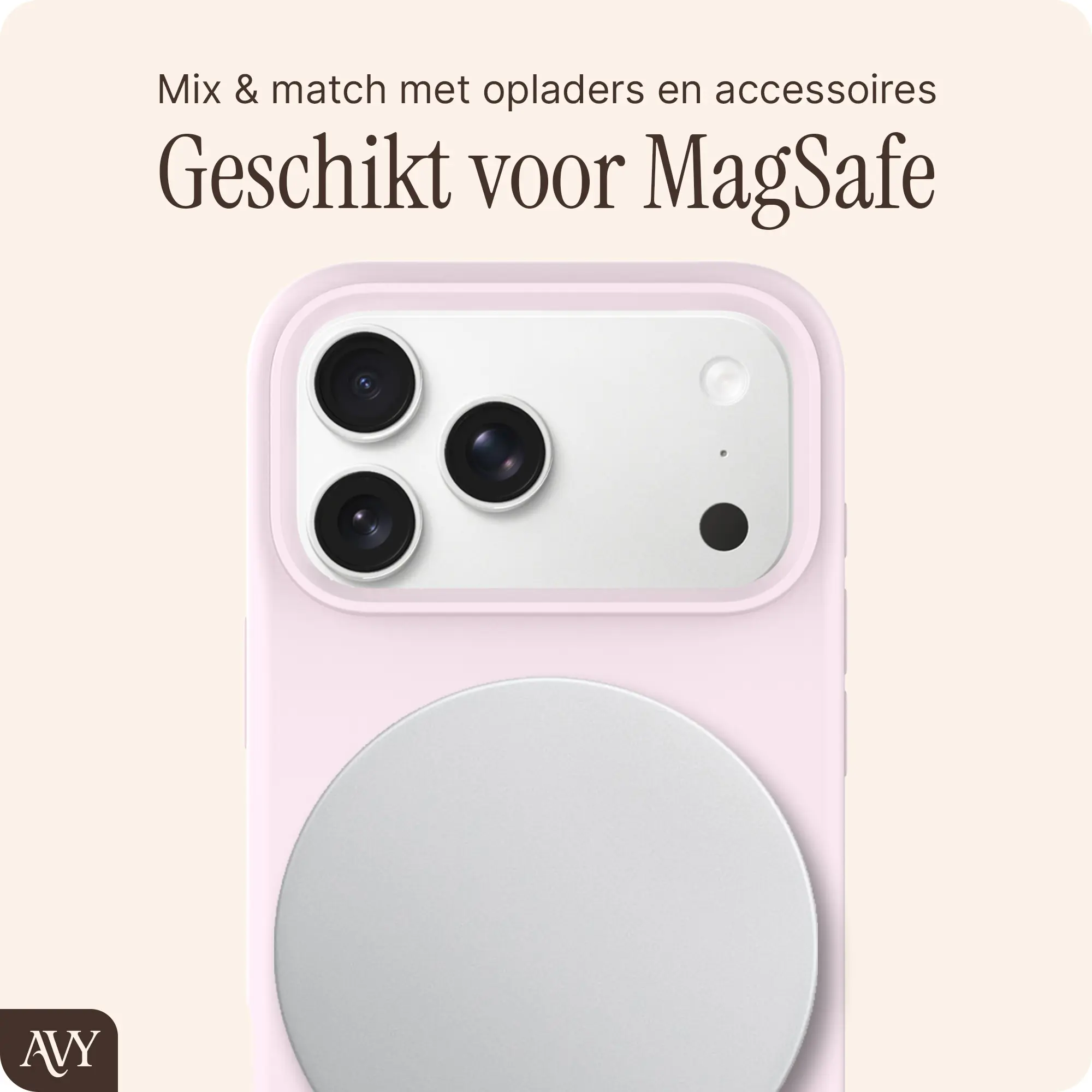 AVY Apple iPhone 17 Pro Max Hoesje Liquid Silicone met MagSafe Roze afbeelding 8