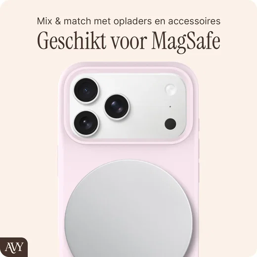 AVY Apple iPhone 17 Pro Max Hoesje Liquid Silicone met MagSafe Roze afbeelding 8