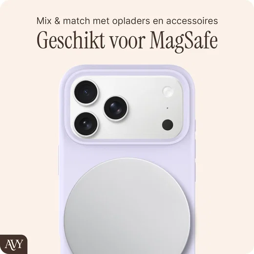 AVY Apple iPhone 17 Pro Max Hoesje Liquid Silicone met MagSafe Paars afbeelding 8