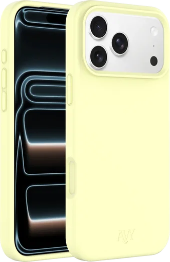 AVY Apple iPhone 17 Pro Max Hoesje Liquid Silicone met MagSafe Geel afbeelding 11