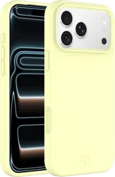 AVY Apple iPhone 17 Pro Max Hoesje Liquid Silicone met MagSafe Geel afbeelding