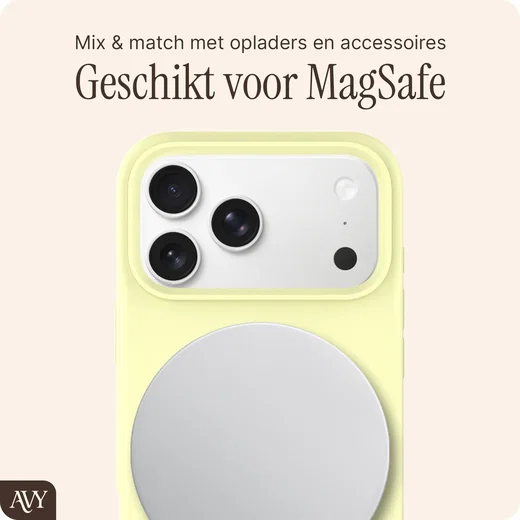 AVY Apple iPhone 17 Pro Max Hoesje Liquid Silicone met MagSafe Geel afbeelding 8