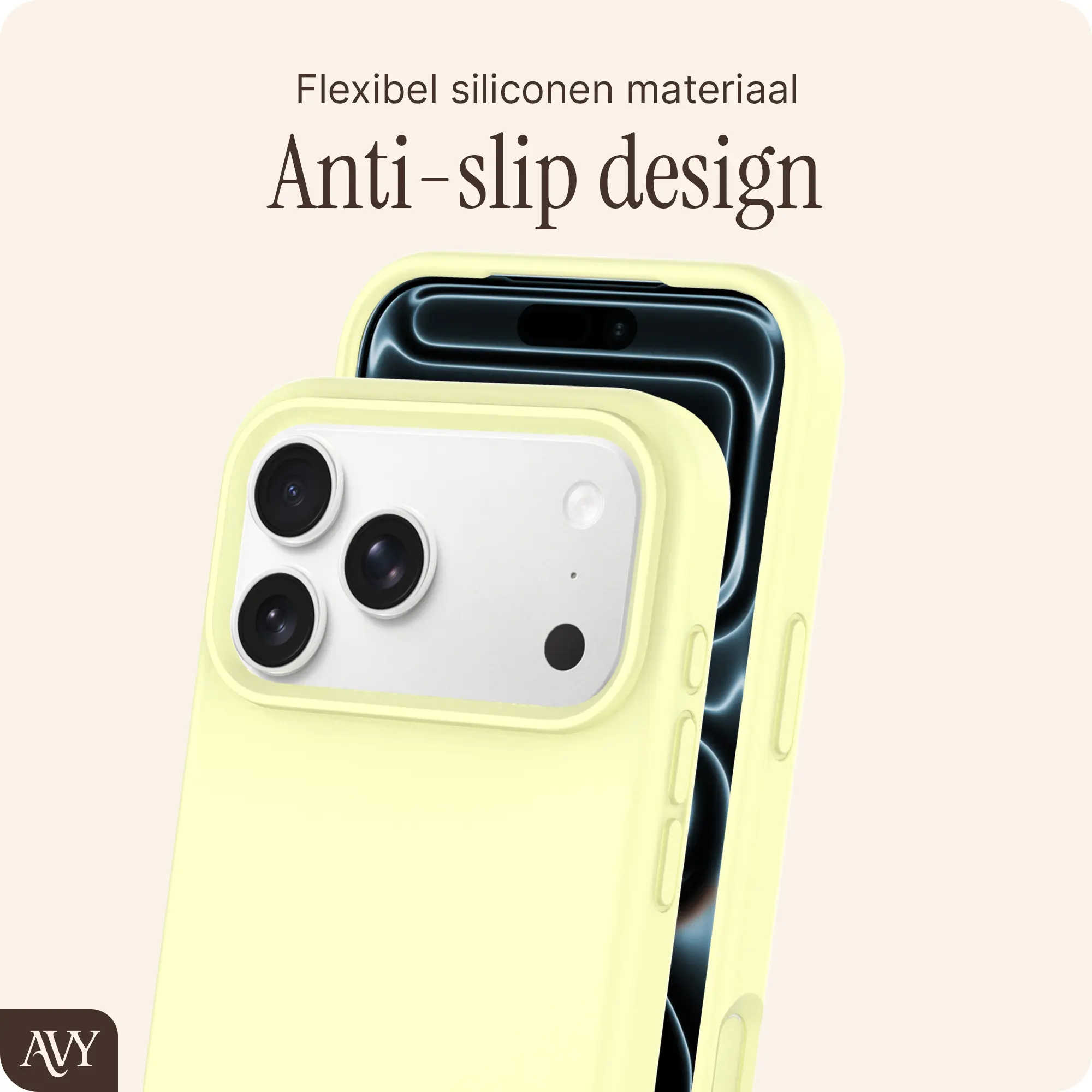AVY Apple iPhone 17 Pro Max Hoesje Liquid Silicone met MagSafe Geel afbeelding 7