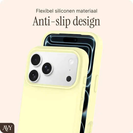 AVY Apple iPhone 17 Pro Max Hoesje Liquid Silicone met MagSafe Geel afbeelding 7