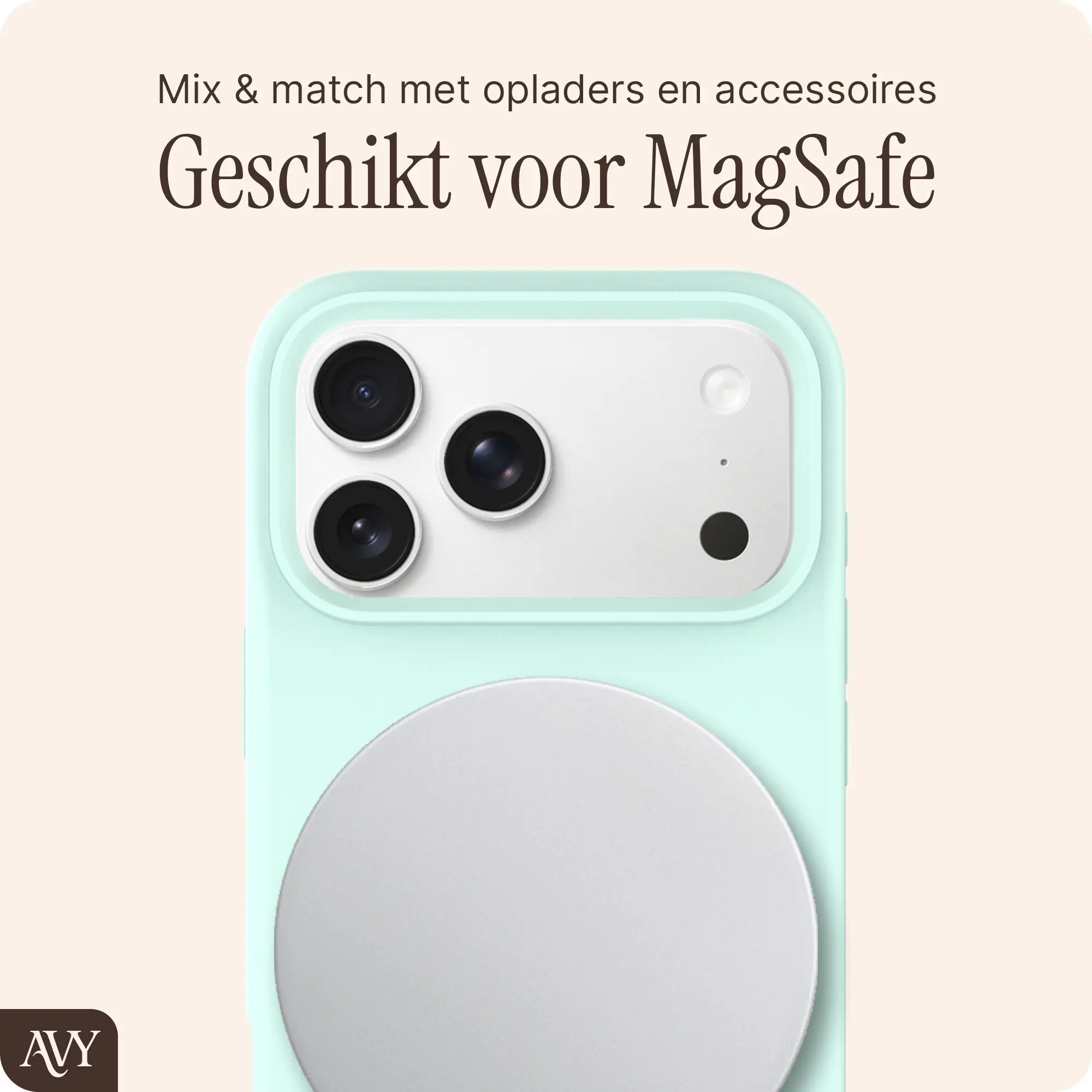 AVY Apple iPhone 17 Pro Max Hoesje Liquid Silicone met MagSafe Matcha afbeelding 8