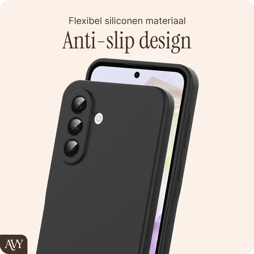 AVY Samsung Galaxy A56 / A36 Hoesje Liquid Silicone met MagSafe Zwart afbeelding 7