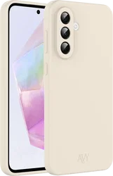 AVY Samsung Galaxy A56 / A36 Hoesje Liquid Silicone met MagSafe Beige afbeelding