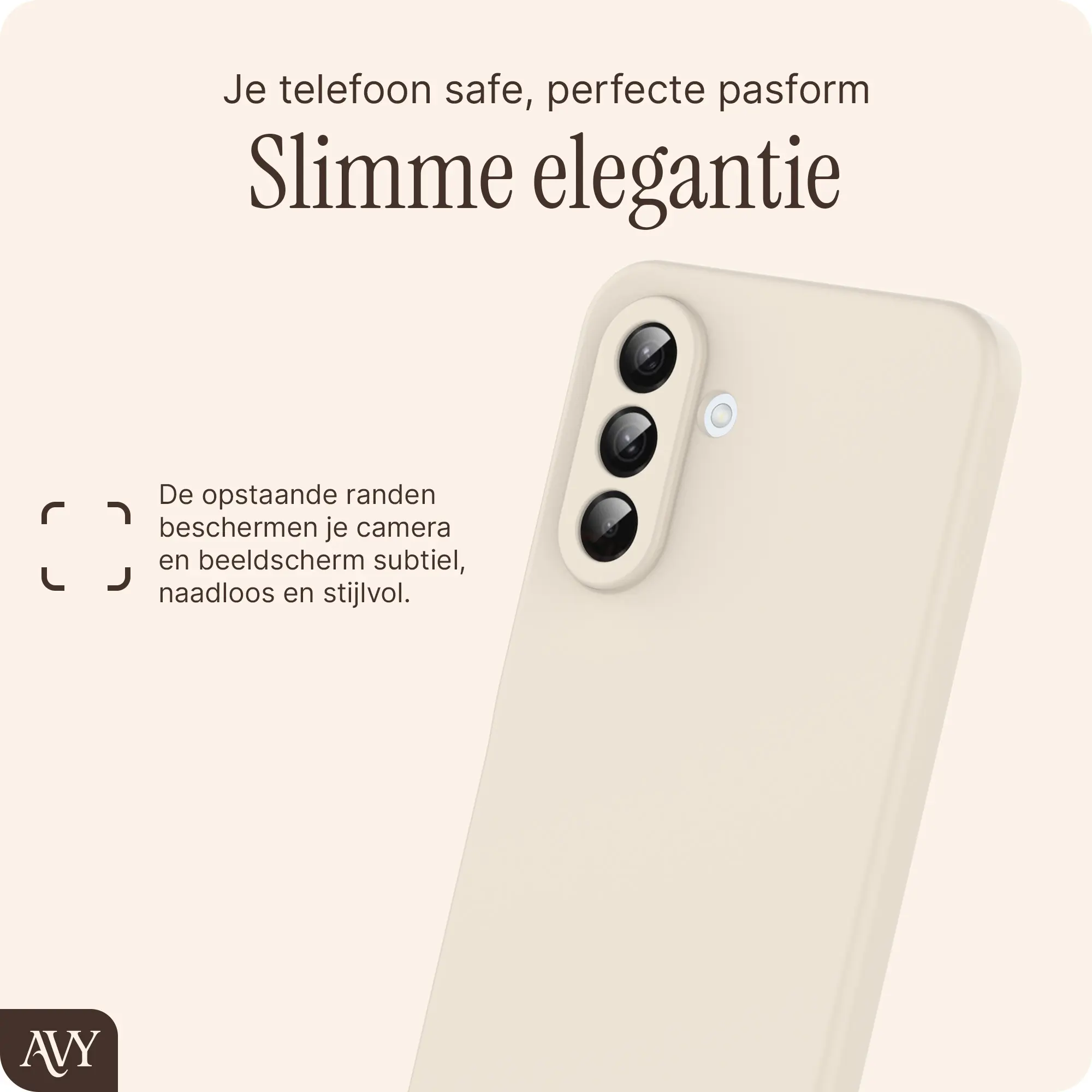 AVY Samsung Galaxy A56 / A36 Hoesje Liquid Silicone met MagSafe Beige afbeelding 8