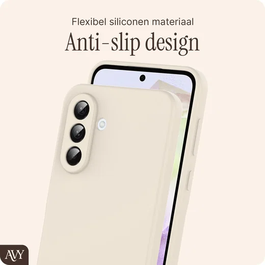 AVY Samsung Galaxy A56 / A36 Hoesje Liquid Silicone met MagSafe Beige afbeelding 6