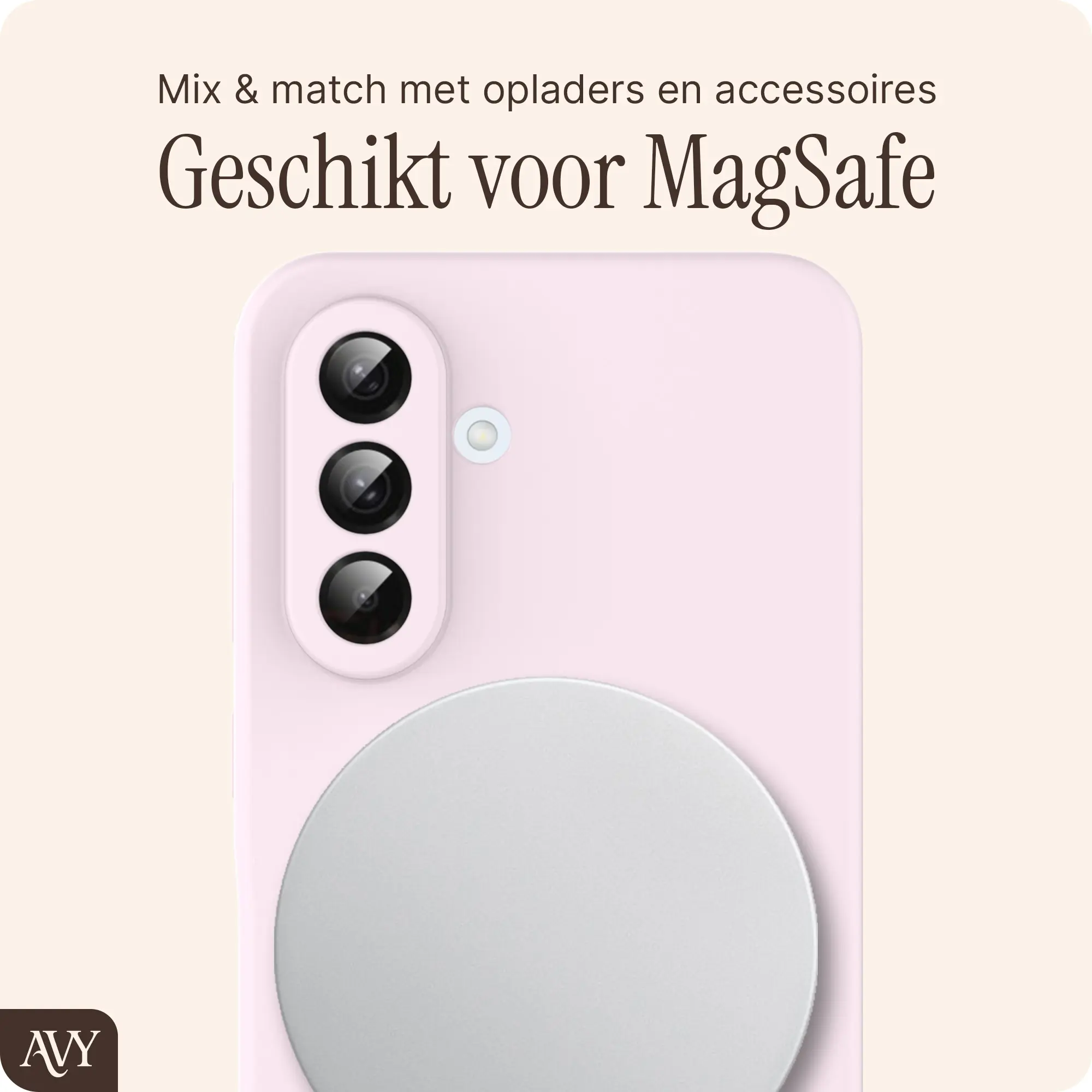 AVY Samsung Galaxy A56 / A36 Hoesje Liquid Silicone met MagSafe Roze afbeelding 7