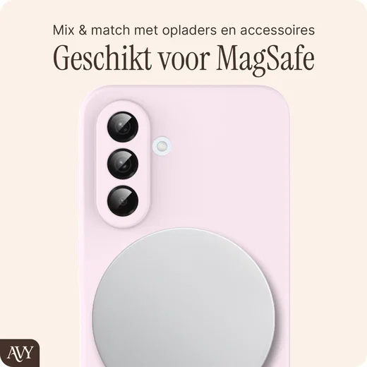 AVY Samsung Galaxy A56 / A36 Hoesje Liquid Silicone met MagSafe Roze afbeelding 7