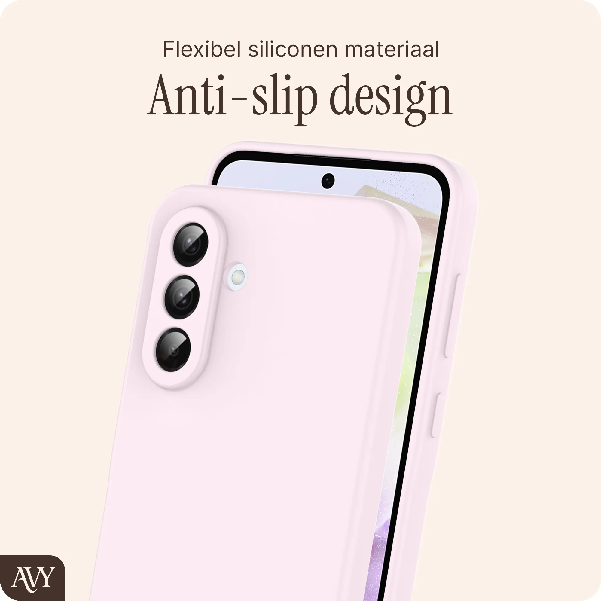 AVY Samsung Galaxy A56 / A36 Hoesje Liquid Silicone met MagSafe Roze afbeelding 6