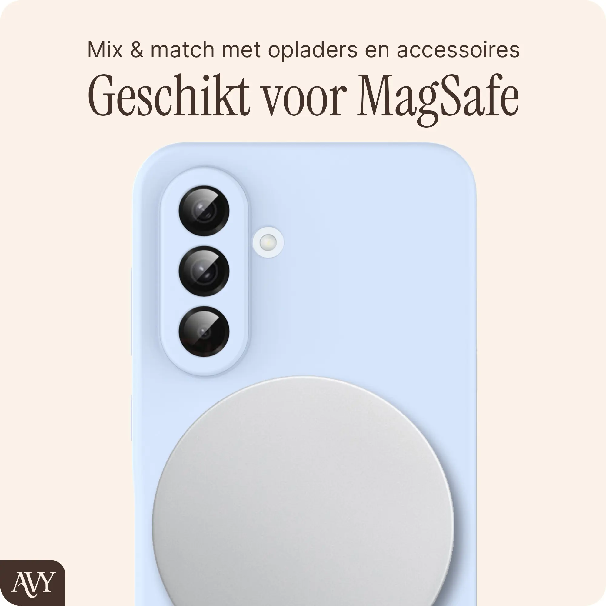 AVY Samsung Galaxy A56 / A36 Hoesje Liquid Silicone met MagSafe Blauw afbeelding 7