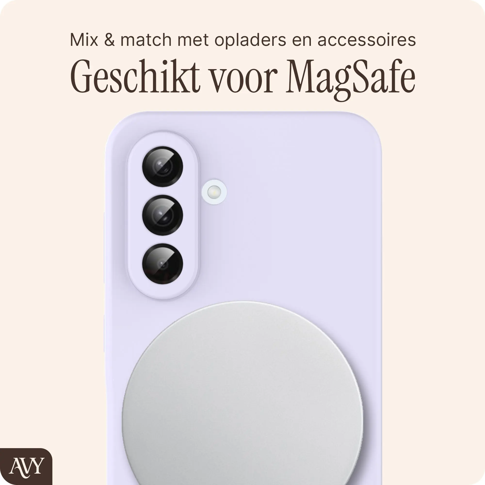 AVY Samsung Galaxy A56 / A36 Hoesje Liquid Silicone met MagSafe Paars afbeelding 7