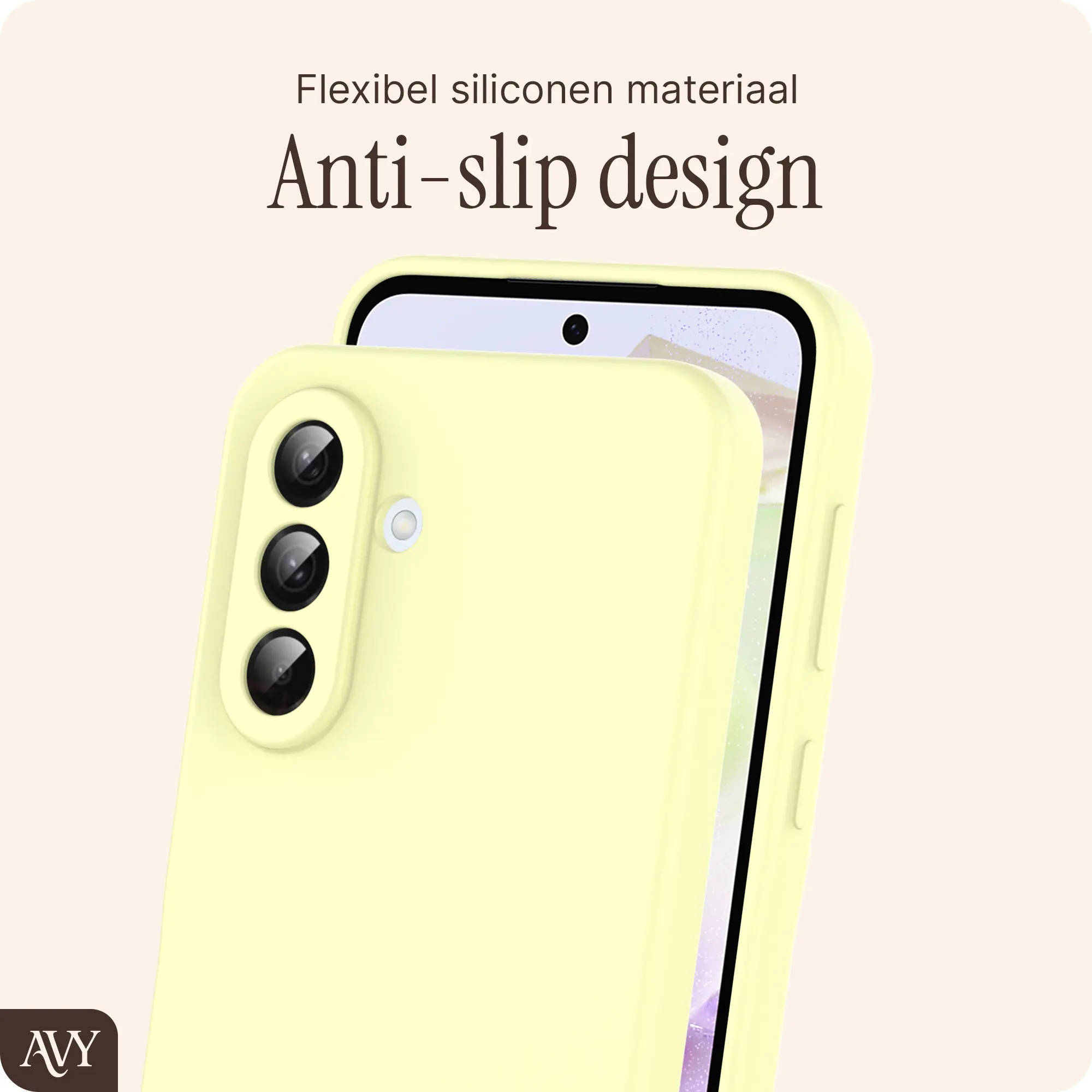 AVY Samsung Galaxy A56 / A36 Hoesje Liquid Silicone met MagSafe Butter Yellow afbeelding 6
