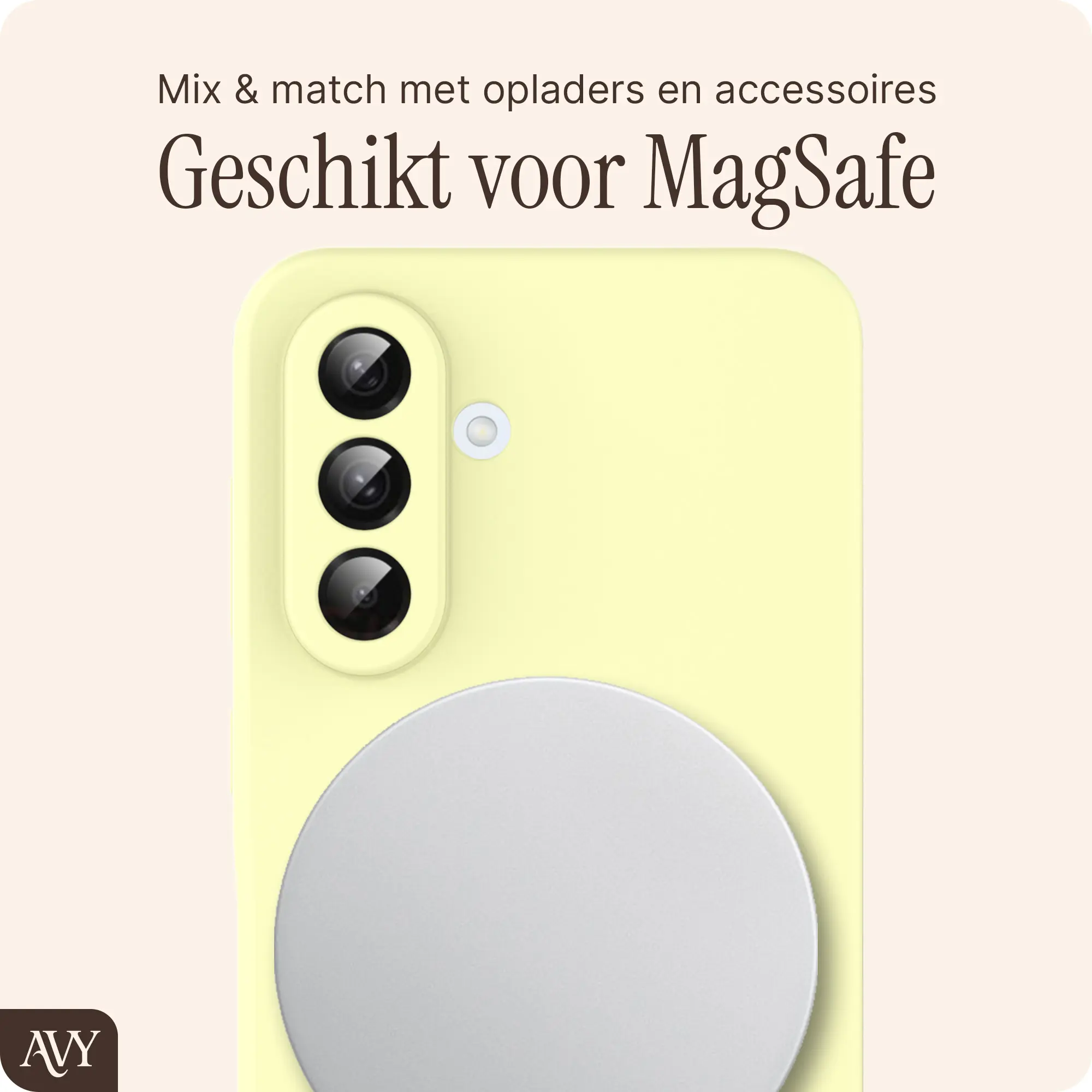 AVY Samsung Galaxy A56 / A36 Hoesje Liquid Silicone met MagSafe Butter Yellow afbeelding 7