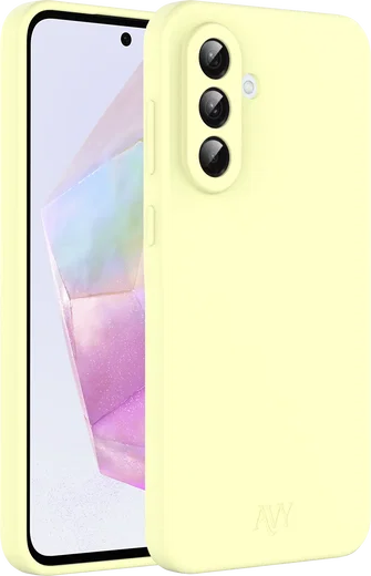 AVY Samsung Galaxy A56 / A36 Hoesje Liquid Silicone met MagSafe Butter Yellow afbeelding 10