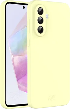 AVY Samsung Galaxy A56 / A36 Hoesje Liquid Silicone met MagSafe Butter Yellow