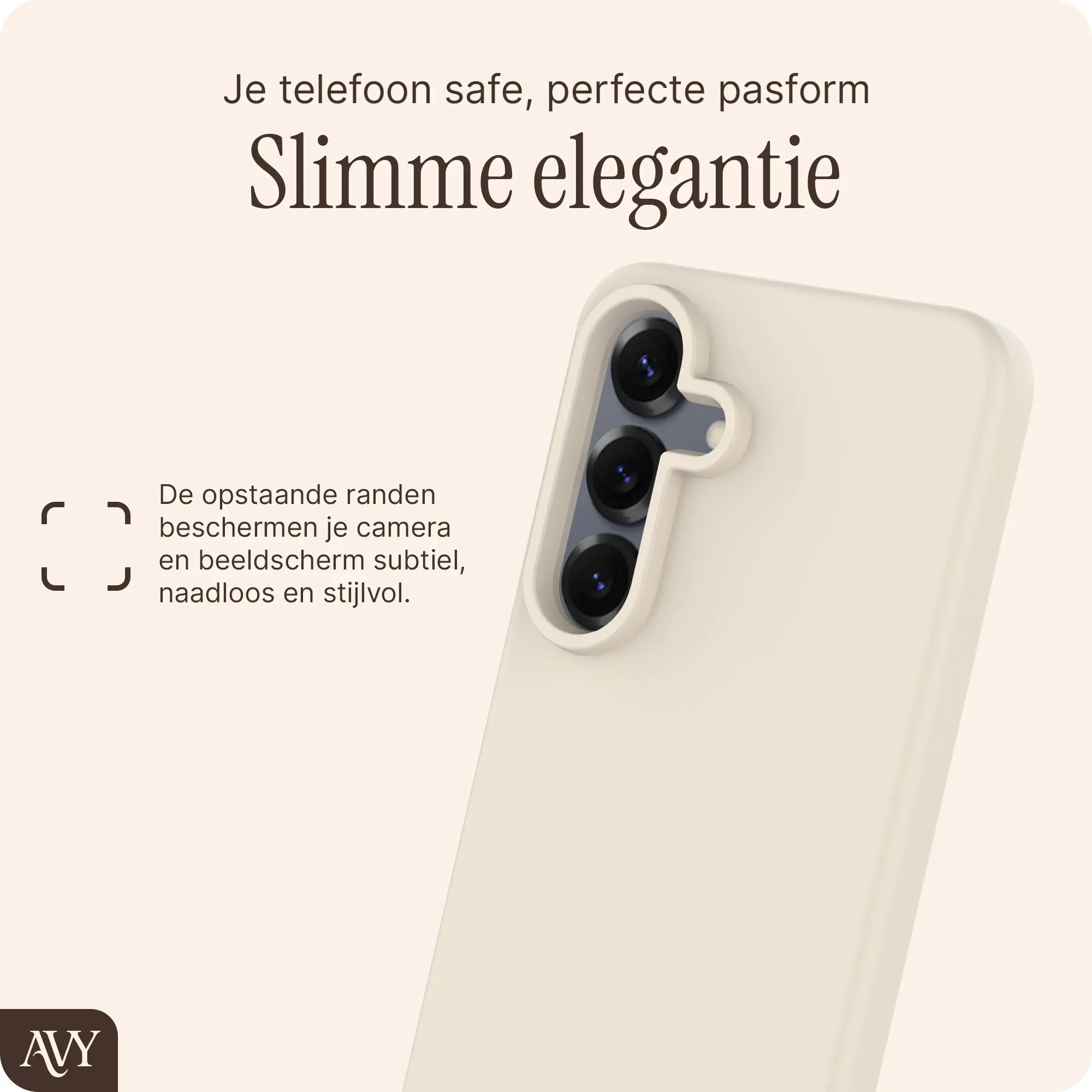 AVY Samsung Galaxy S25 / S24 Hoesje Liquid Silicone met MagSafe Beige afbeelding 8