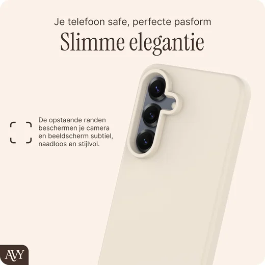 AVY Samsung Galaxy S25 / S24 Hoesje Liquid Silicone met MagSafe Beige afbeelding 8