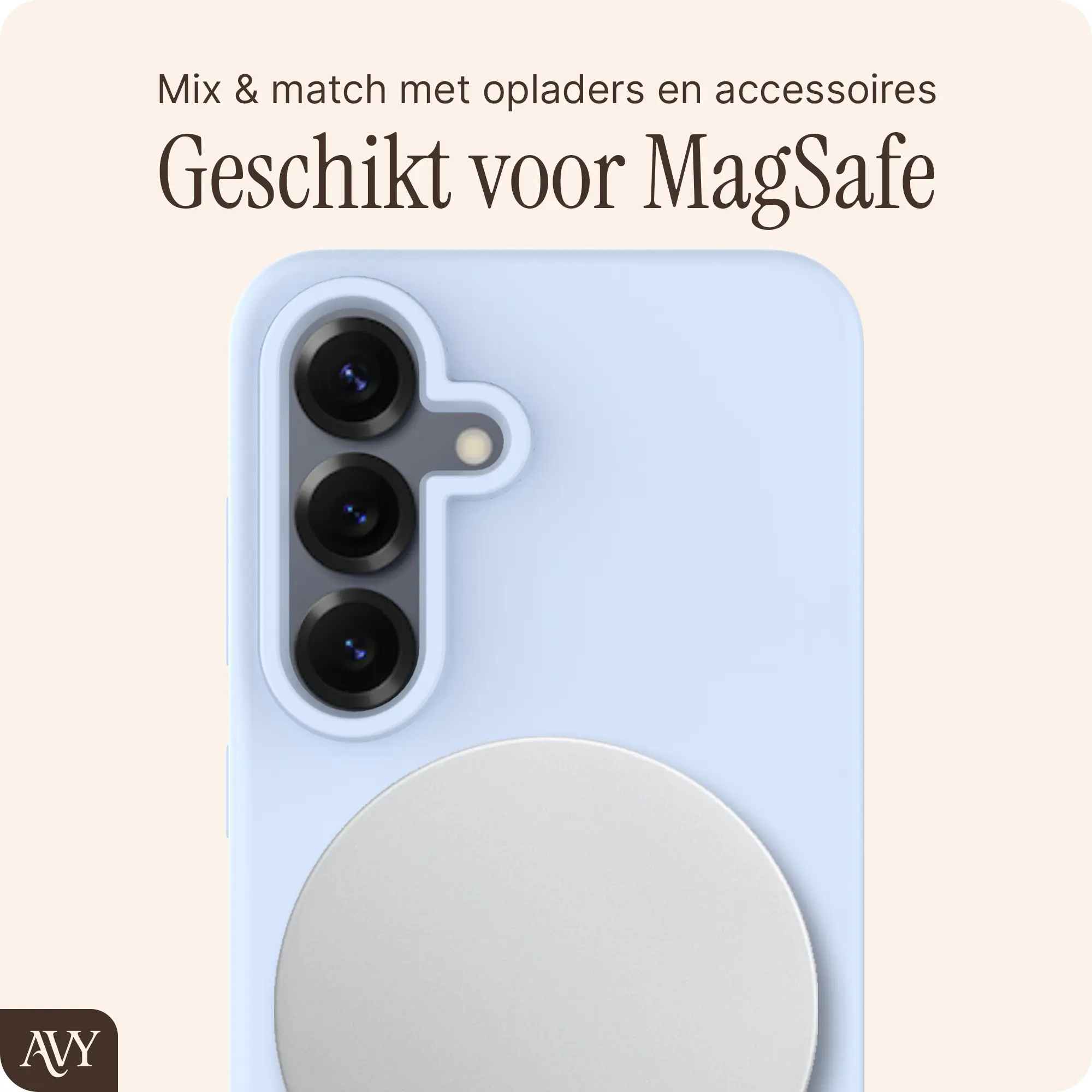 AVY Samsung Galaxy S25 / S24 Hoesje Liquid Silicone met MagSafe Blauw afbeelding 7