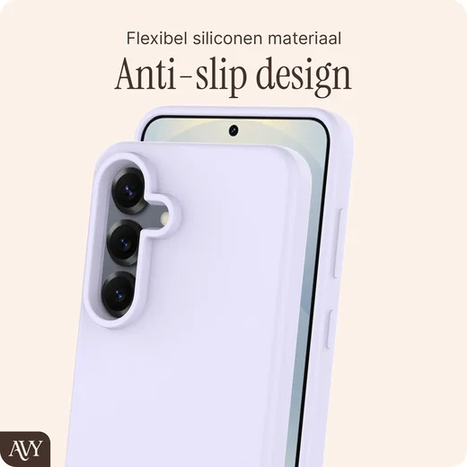 AVY Samsung Galaxy S25 / S24 Hoesje Liquid Silicone met MagSafe Paars afbeelding 6