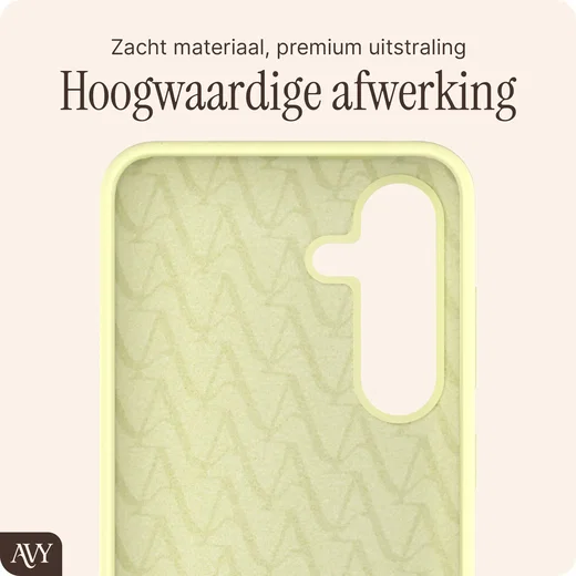 AVY Samsung Galaxy S25 / S24 Hoesje Liquid Silicone met MagSafe Butter Yellow afbeelding 9