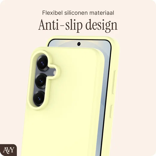 AVY Samsung Galaxy S25 / S24 Hoesje Liquid Silicone met MagSafe Butter Yellow afbeelding 6