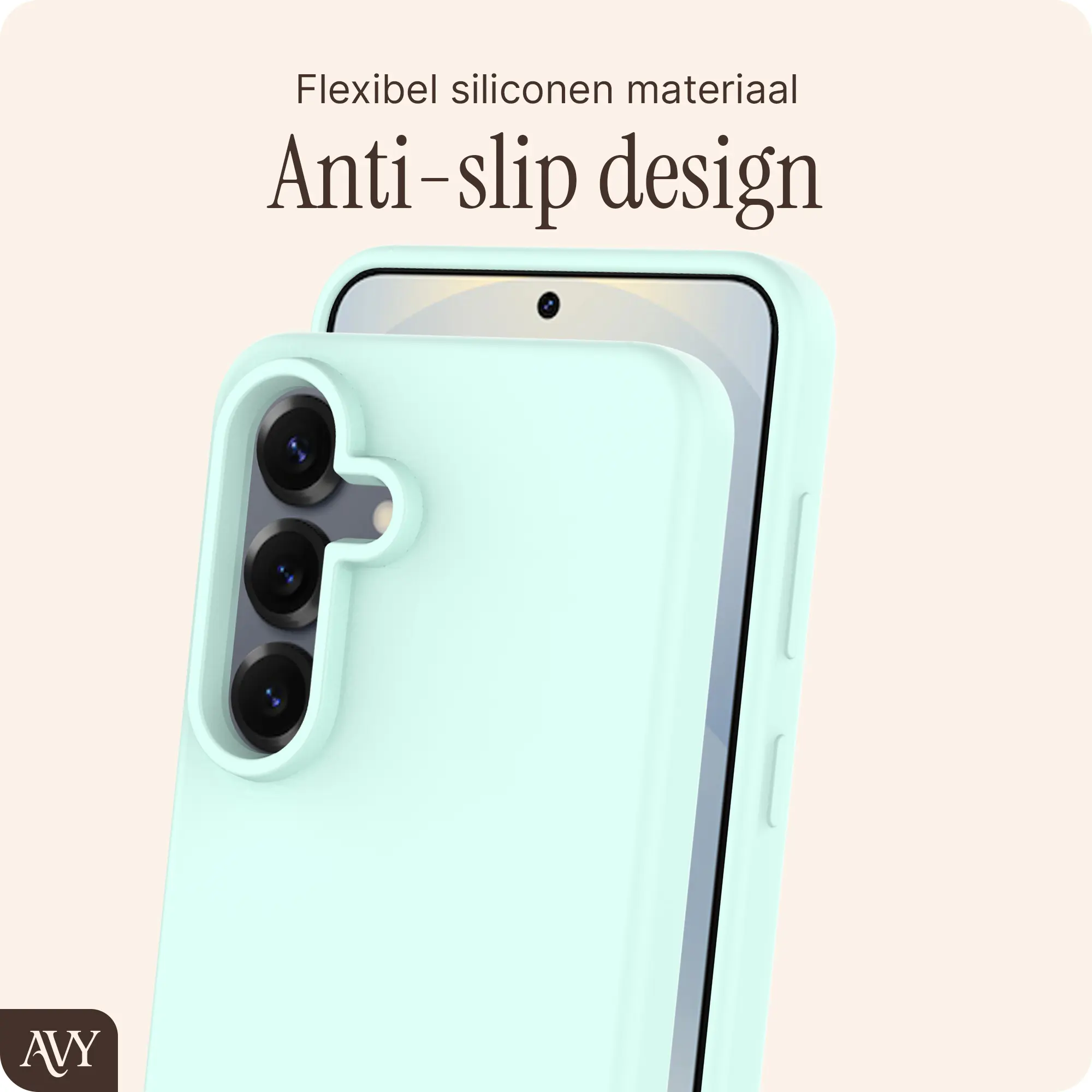 AVY Samsung Galaxy S25 / S24 Hoesje Liquid Silicone met MagSafe Matcha afbeelding 6