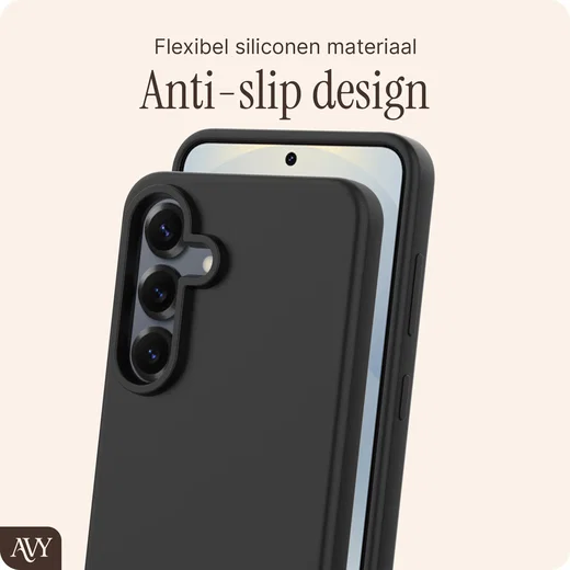 AVY Samsung S25 Plus / S24 Plus Hoesje Liquid Silicone met MagSafe Zwart afbeelding 6